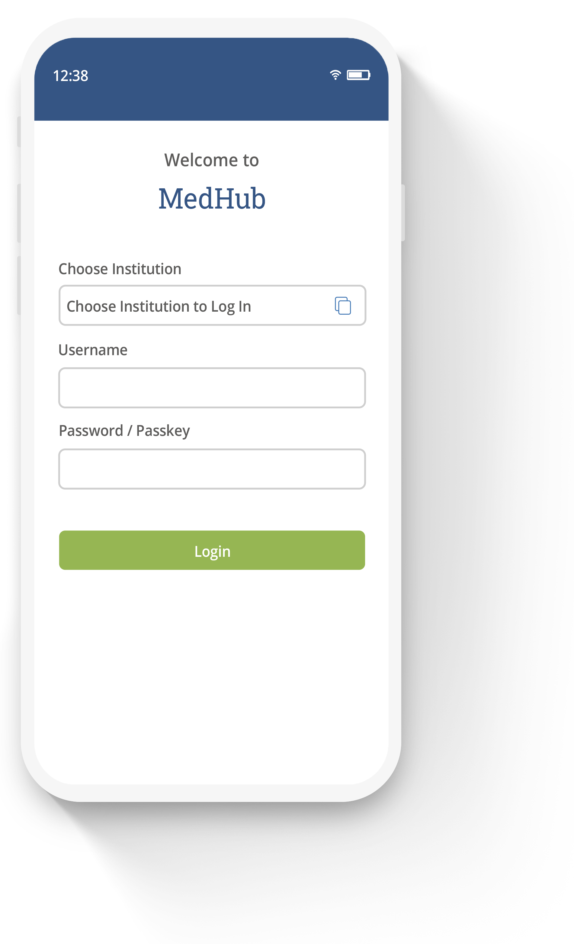 MedHub App Login Page