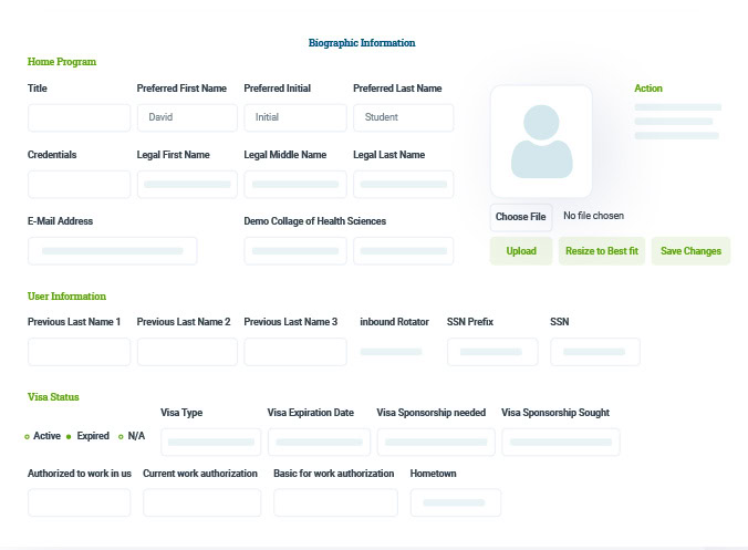 MedHub Biographic Information Sample